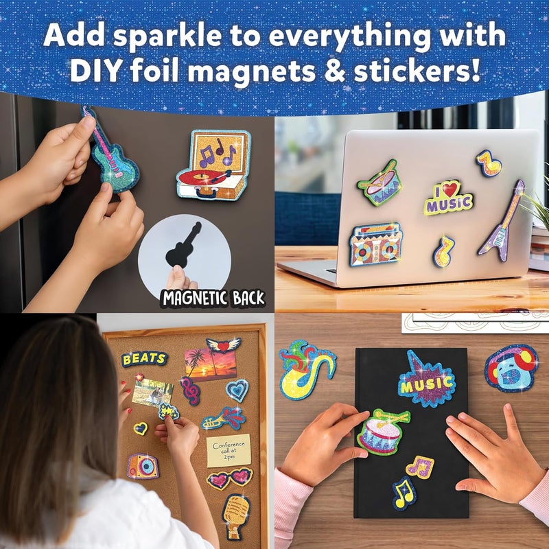 Skillmatics Foil Fun - Good Vibes, 20+ DIY Foil Art Magnets, Mess-Free Craft Kit, 60+ Foam Stickers, Creative Activity for Kids, Tweens, Teens (Ages 7-13), Adults, Gifts, Travel, Party Favor - Image 2